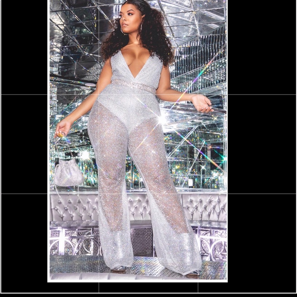 Sparkly mesh jumpsuit
